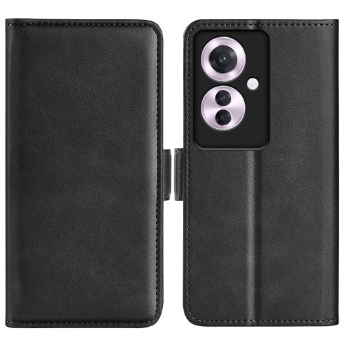 

For OPPO Reno11 F 5G Dual-side Magnetic Buckle Horizontal Flip Leather Phone Case(Black)