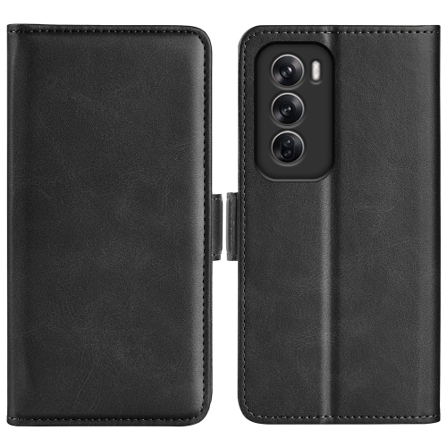 

For OPPO Reno12 Pro 5G Global Dual-side Magnetic Buckle Horizontal Flip Leather Phone Case(Black)