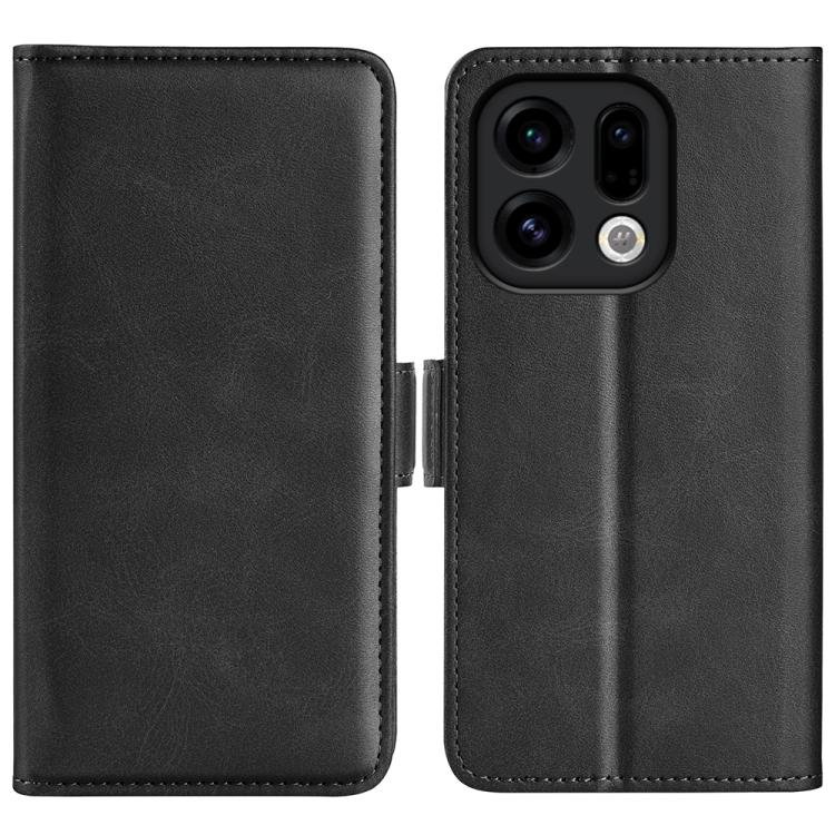 

For OPPO Find X9 Dual-side Magnetic Buckle Horizontal Flip Leather Phone Case(Black)