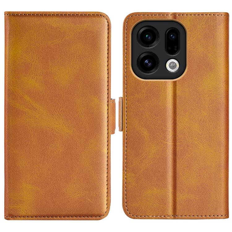 

For OPPO Find X9 Dual-side Magnetic Buckle Horizontal Flip Leather Phone Case(Yellow)