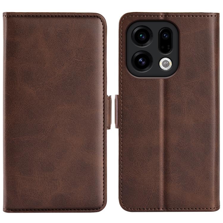 

For OPPO Find X9 Dual-side Magnetic Buckle Horizontal Flip Leather Phone Case(Brown)