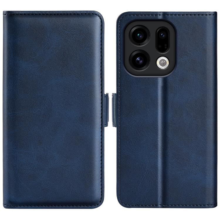 

For OPPO Find X9 Dual-side Magnetic Buckle Horizontal Flip Leather Phone Case(Dark Blue)