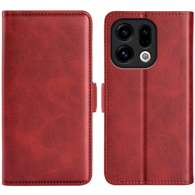 

For OPPO Find X9 Dual-side Magnetic Buckle Horizontal Flip Leather Phone Case(Red)