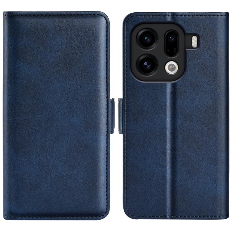 

For OPPO Find X9 Pro Dual-side Magnetic Buckle Horizontal Flip Leather Phone Case(Dark Blue)