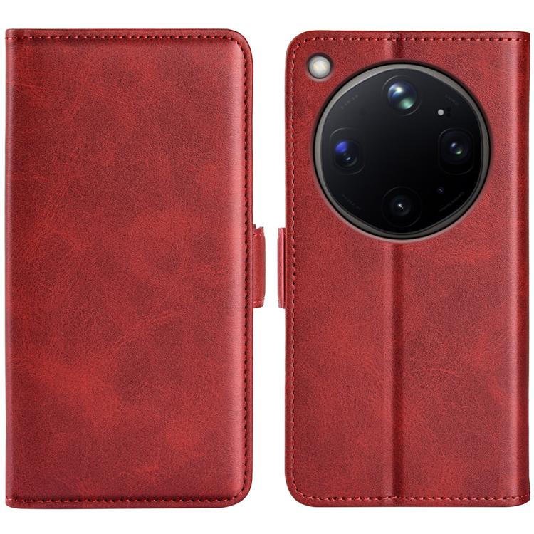 For OPPO Find X9 Ultra Dual-side Magnetic Buckle Horizontal Flip Leather Phone Case(Red)