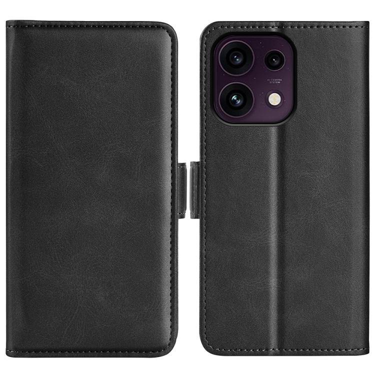 For OPPO Reno16 F / FS Dual-side Magnetic Buckle Horizontal Flip Leather Phone Case(Black)