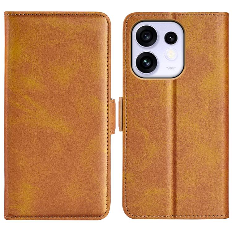 For OPPO Reno16 5G /16 Pro 5G Global Dual-side Magnetic Buckle Horizontal Flip Leather Phone Case(Yellow)