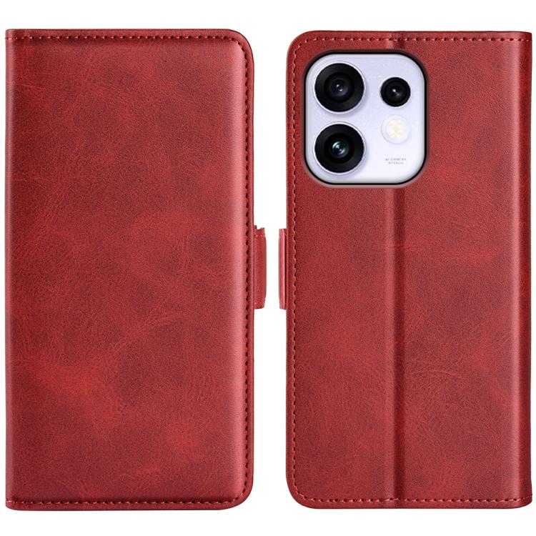 For OPPO Reno16 5G /16 Pro 5G Global Dual-side Magnetic Buckle Horizontal Flip Leather Phone Case(Red)