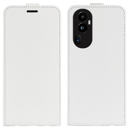 

For OPPO Reno10 Pro+ R64 Texture Single Vertical Flip Leather Phone Case(White)