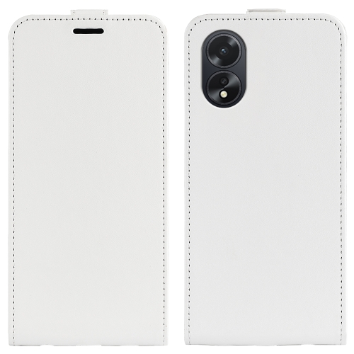 

For OPPO A38 R64 Texture Single Vertical Flip Leather Phone Case(White)