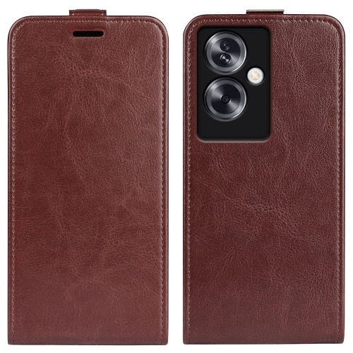 

For OPPO A79 R64 Texture Single Vertical Flip Leather Phone Case(Brown)