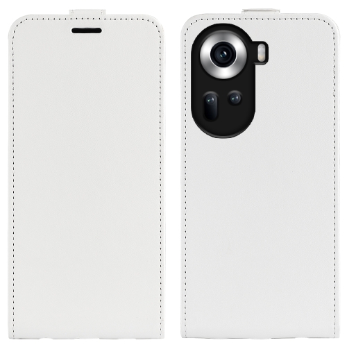 

For OPPO Reno11 5G Global R64 Texture Single Vertical Flip Leather Phone Case(White)