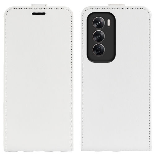 

For OPPO Reno12 5G Global R64 Texture Single Vertical Flip Leather Phone Case(White)