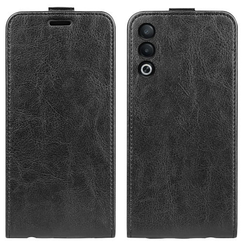 

For OPPO A3 Pro Global R64 Texture Single Vertical Flip Leather Phone Case(Black)
