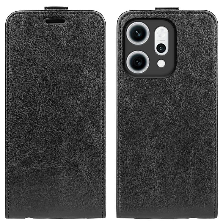 

For OPPO Reno14 Pro 5G R64 Texture Single Vertical Flip Leather Phone Case(Black)