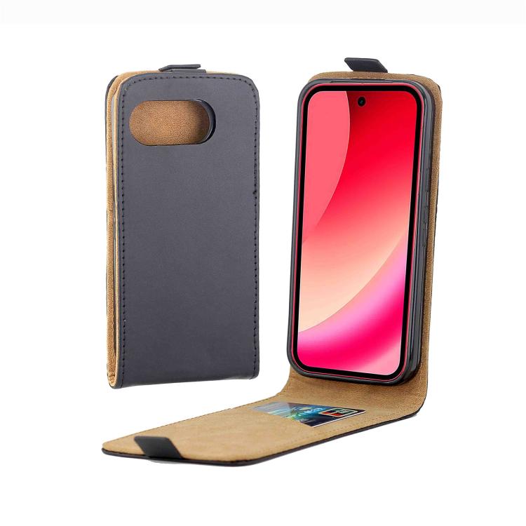 

For Googlo Pixel 10a Vertical Flip Leather Phone Case with Card Slot(Black)