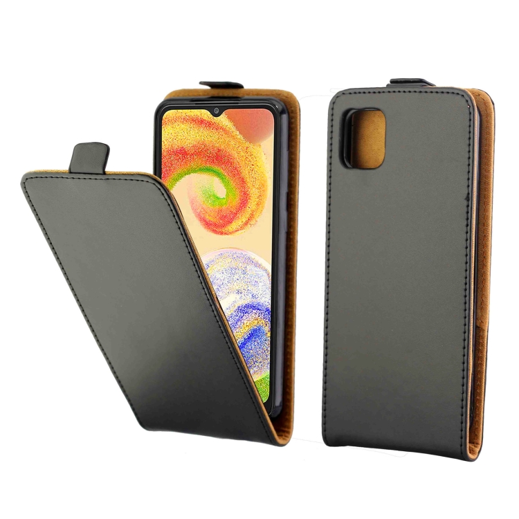 

For Samsung Galaxy A04 Vertical Flip Leather Case with Card Slot(Black)