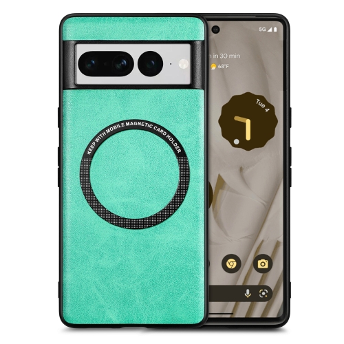 

For Google Pixel 7 Pro Solid Color Leather Skin Back Cover Phone Case(Green)