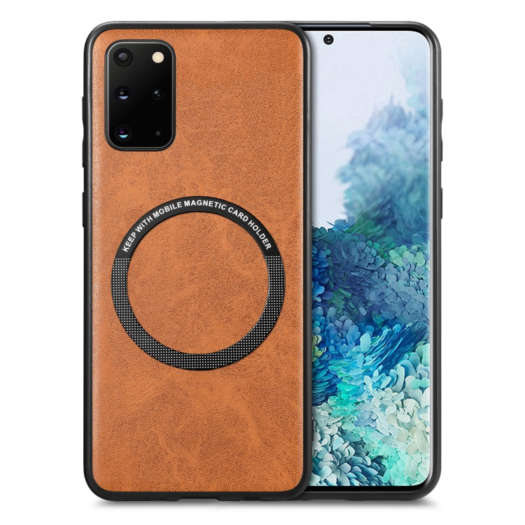 

For Samsung Galaxy S20 Ultra Solid Color Leather Skin Back Cover Phone Case(Brown)