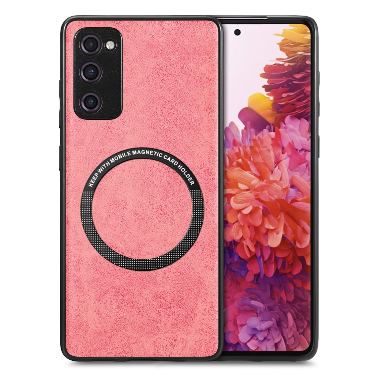 

For Samsung Galaxy S20 FE Solid Color Leather Skin Back Cover Phone Case(Pink)