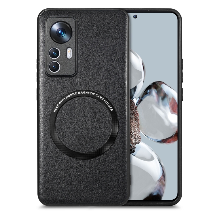 

For Xiaomi 12T Solid Color Leather Skin Back Cover Phone Case(Black)
