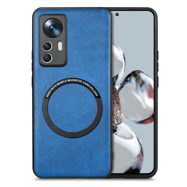 

For Xiaomi 12T Solid Color Leather Skin Back Cover Phone Case(Blue)