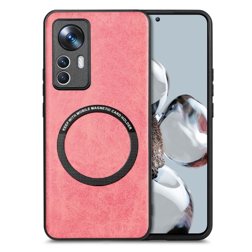 

For Xiaomi 12T Solid Color Leather Skin Back Cover Phone Case(Pink)