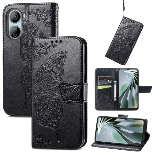 

For ZTE Libero 5G IV Butterfly Love Flower Embossed Leather Phone Case(Black)