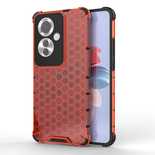 

For OPPO Reno11 F Shockproof Honeycomb Phone Case(Red)