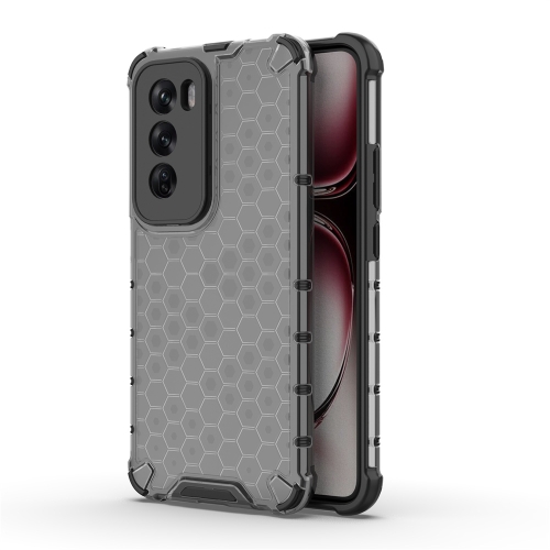 

For OPPO Reno12 Pro Global Shockproof Honeycomb Phone Case(Black)