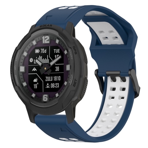 Para Garmin Instinct 2 22 mm correa de reloj de silicona con hebilla  inversa de dos