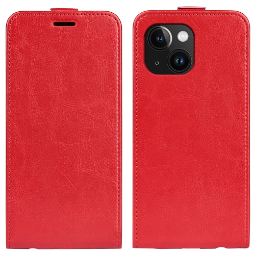 

For iPhone 15 Plus R64 Texture Single Vertical Flip Leather Phone Case(Red)