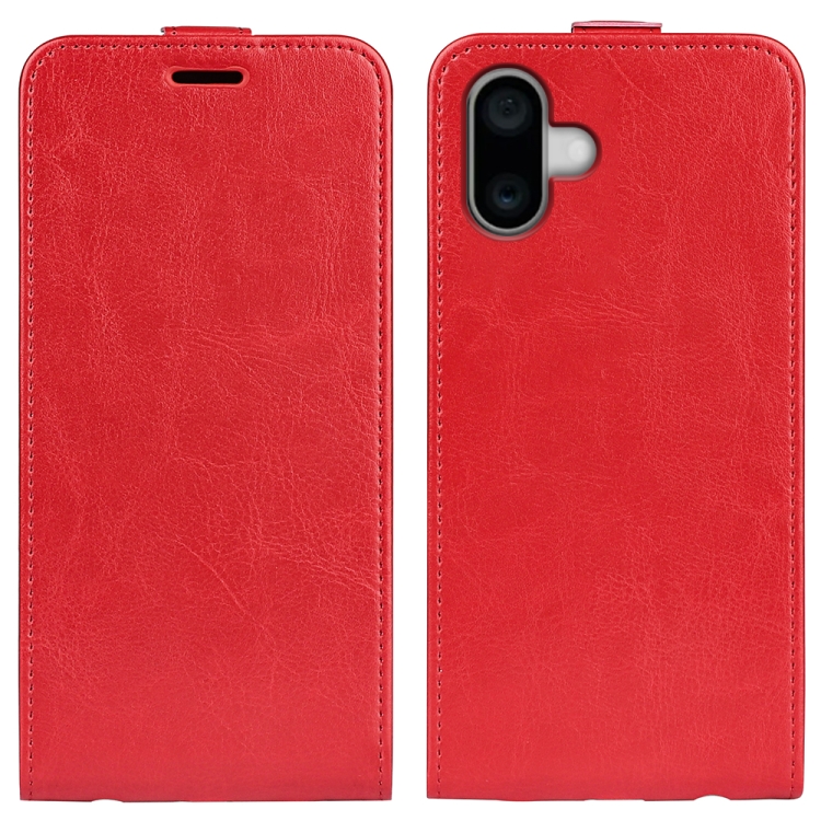 

For iPhone 16 R64 Texture Single Vertical Flip Leather Phone Case(Red)