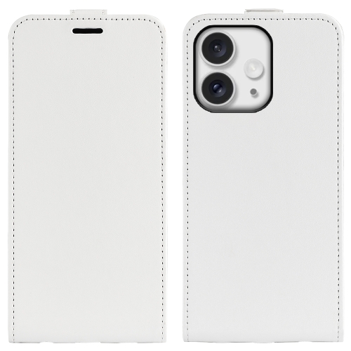 

For iPhone 16 Pro R64 Texture Single Vertical Flip Leather Phone Case(White)