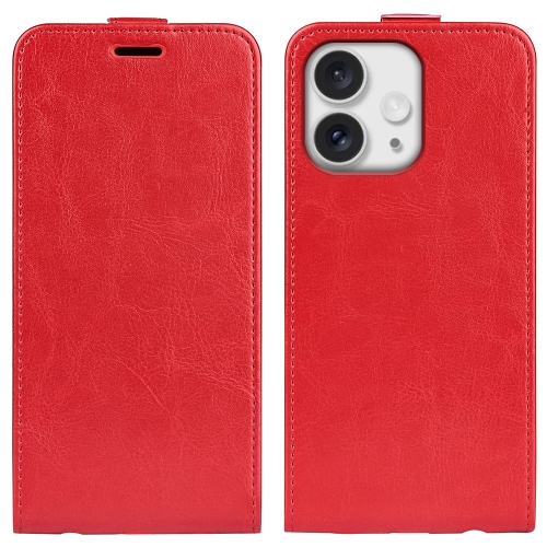 

For iPhone 16 Pro R64 Texture Single Vertical Flip Leather Phone Case(Red)
