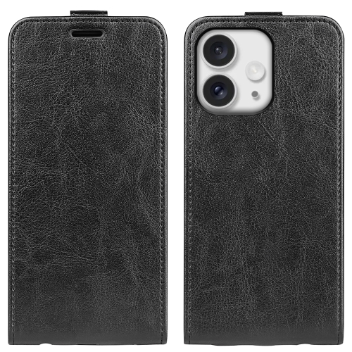 

For iPhone 16 Pro Max R64 Texture Single Vertical Flip Leather Phone Case(Black)
