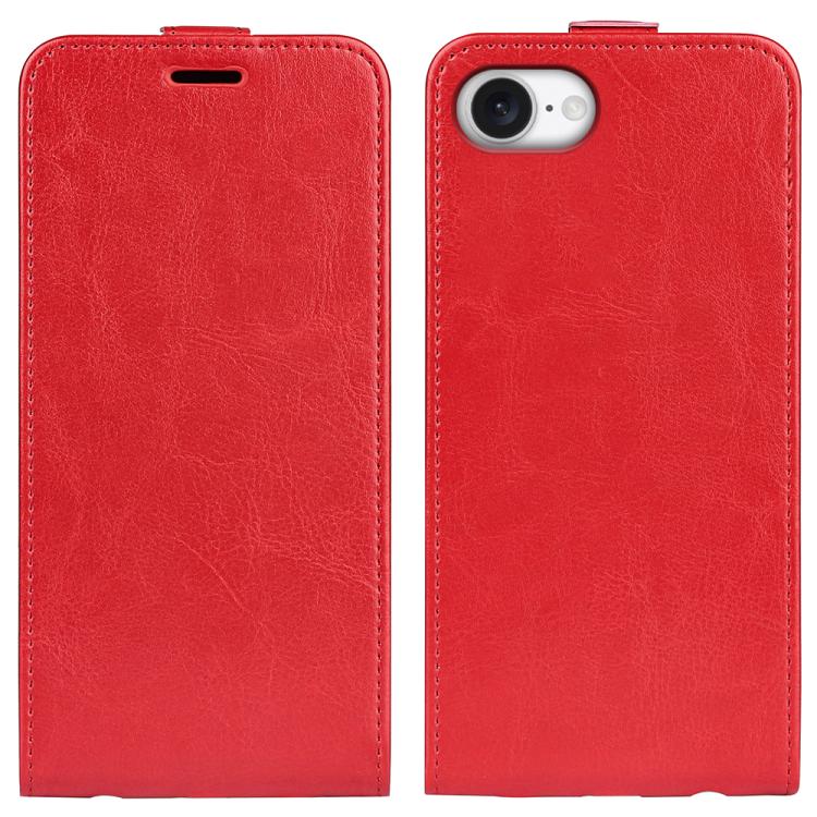 

For iPhone 16e R64 Texture Single Vertical Flip Leather Phone Case(Red)