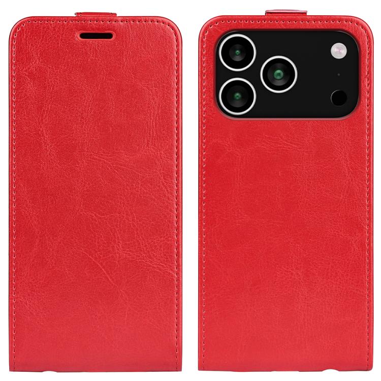

For iPhone 17 Pro R64 Texture Single Vertical Flip Leather Phone Case(Red)