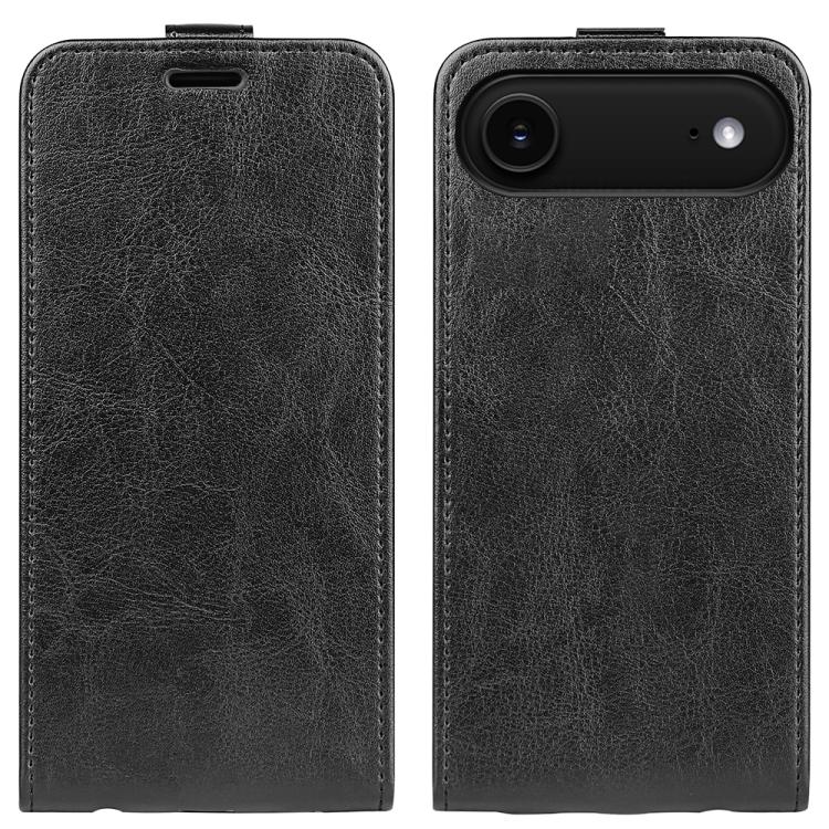 

For iPhone 17 Air R64 Texture Single Vertical Flip Leather Phone Case(Black)