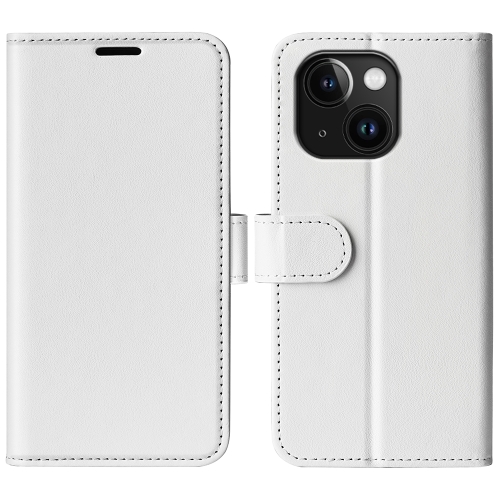 

For iPhone 15 R64 Texture Horizontal Flip Leather Phone Case(White)