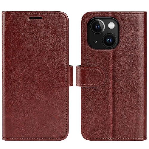 

For iPhone 15 R64 Texture Horizontal Flip Leather Phone Case(Brown)