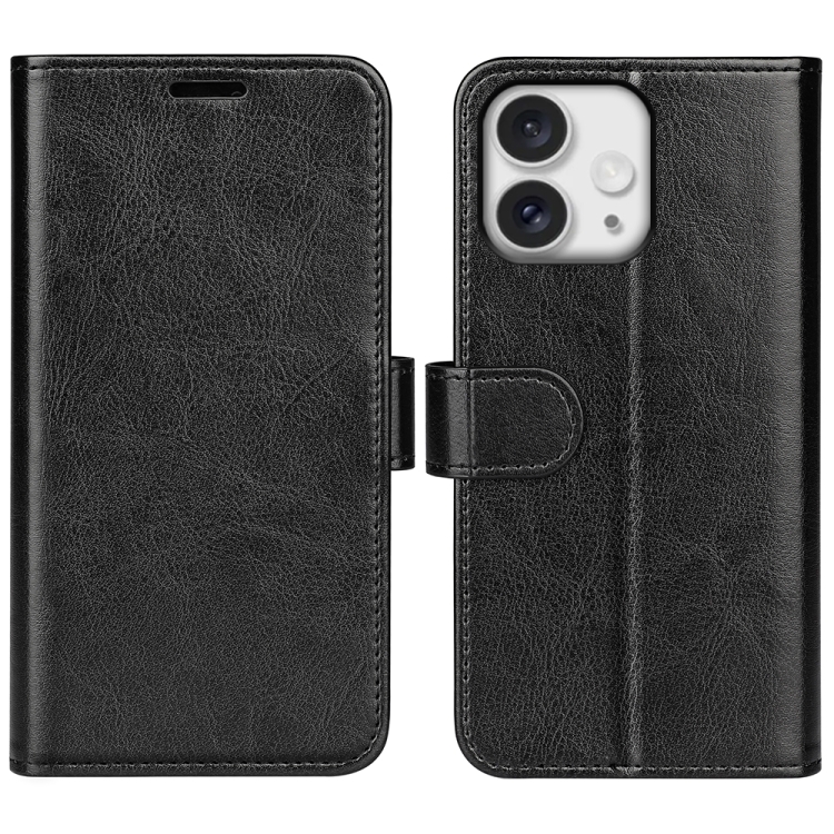 

For iPhone 16 Pro R64 Texture Horizontal Flip Leather Phone Case(Black)