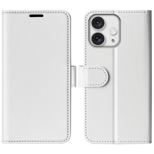 

For iPhone 16 Pro R64 Texture Horizontal Flip Leather Phone Case(White)