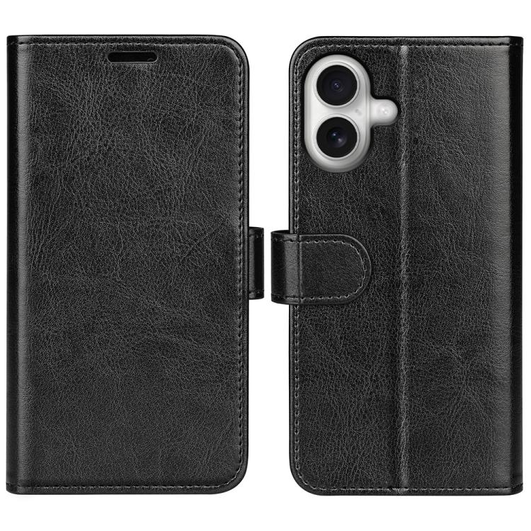 

For iPhone 17 R64 Texture Horizontal Flip Leather Phone Case(Black)