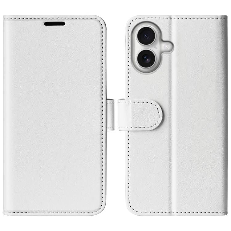 

For iPhone 17 R64 Texture Horizontal Flip Leather Phone Case(White)