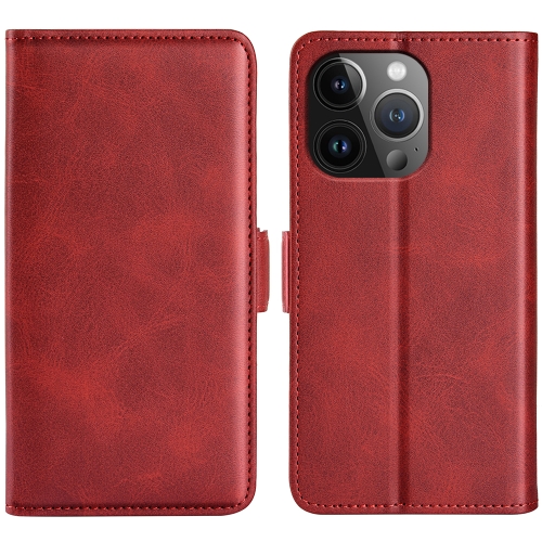 

For iPhone 15 Pro Dual-side Magnetic Buckle Horizontal Flip Leather Phone Case(Red)