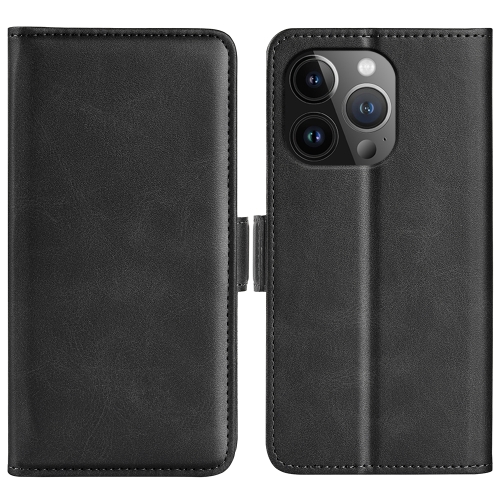 

For iPhone 15 Pro Max Dual-side Magnetic Buckle Horizontal Flip Leather Phone Case(Black)