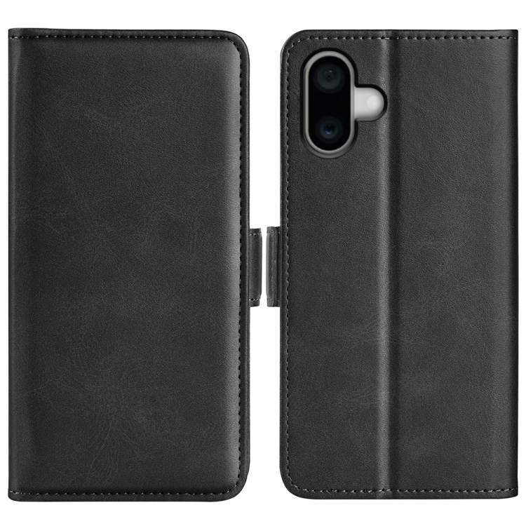

For iPhone 16 Plus Dual-side Magnetic Buckle Horizontal Flip Leather Phone Case(Black)