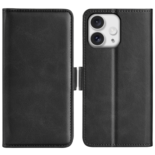 

For iPhone 16 Pro Dual-side Magnetic Buckle Horizontal Flip Leather Phone Case(Black)