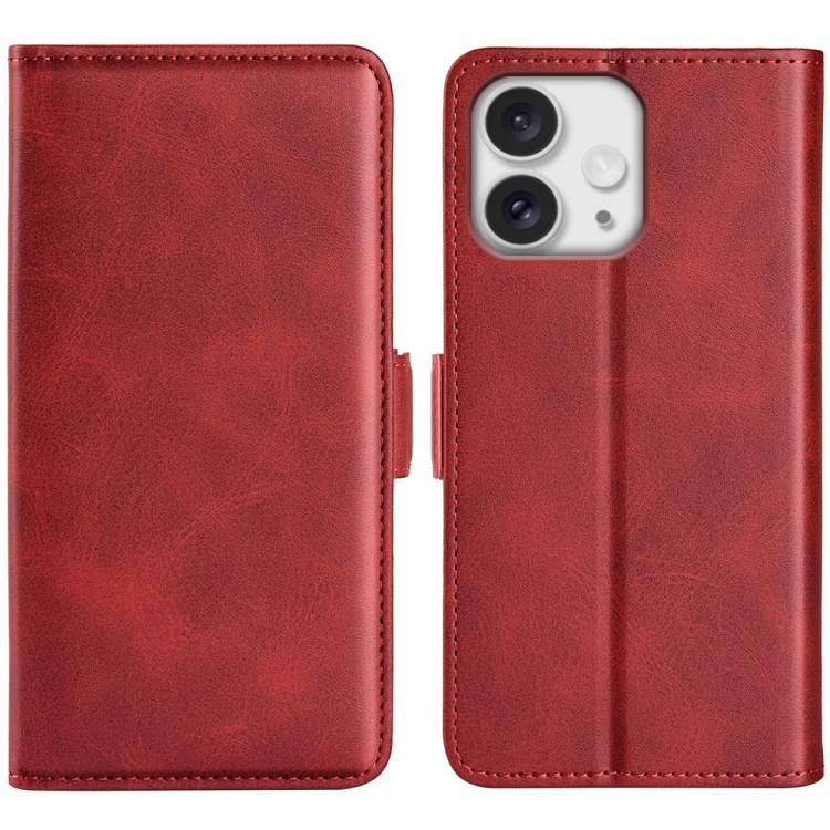 

For iPhone 16 Pro Dual-side Magnetic Buckle Horizontal Flip Leather Phone Case(Red)